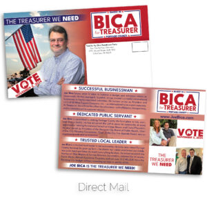 Joe Bica for Portage County Treasurer direct mail.