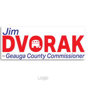 Jim Dvorak for Geauga County Commissioner logo.