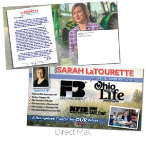 LaTourette for Ohio endorsement post card.