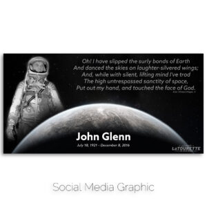 LaTourette for Ohio social media graphic for John Glenn's passing.