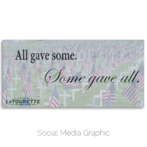 LaTourette for Ohio Memorial Day social media graphic.