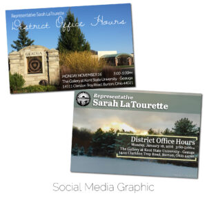 LaTourette for Ohio office hours social media graphics.