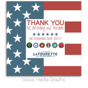 LaTourette for Ohio Veteran's Day social media graphic.