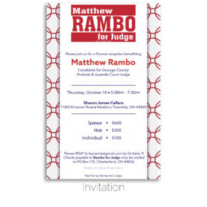 Rambo for Judge fundraiser invitation.