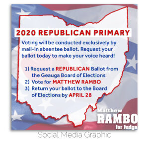 Matt Rambo for Judge GOTV social media post.