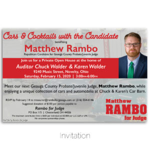 Rambo for Judge meet and greet invitation.
