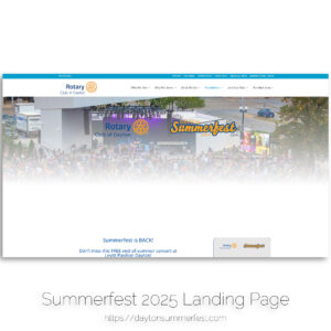 Rotary Club of Dayton Summerfest 2025 landing page.