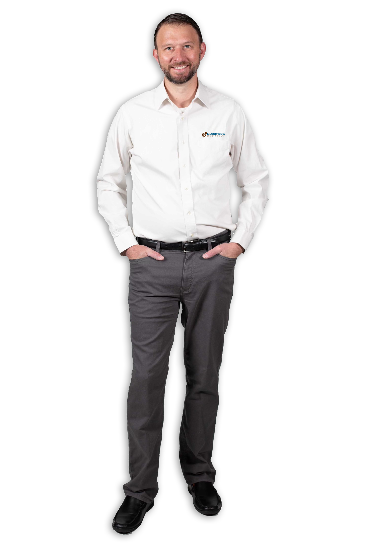 Businessman standing casually